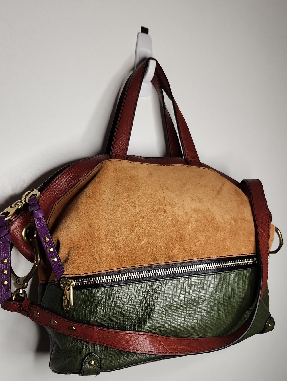 OrYANY leather/suede colorblk xbody Tan/olive/burg/purple xbody.Pre❤️ sold as is